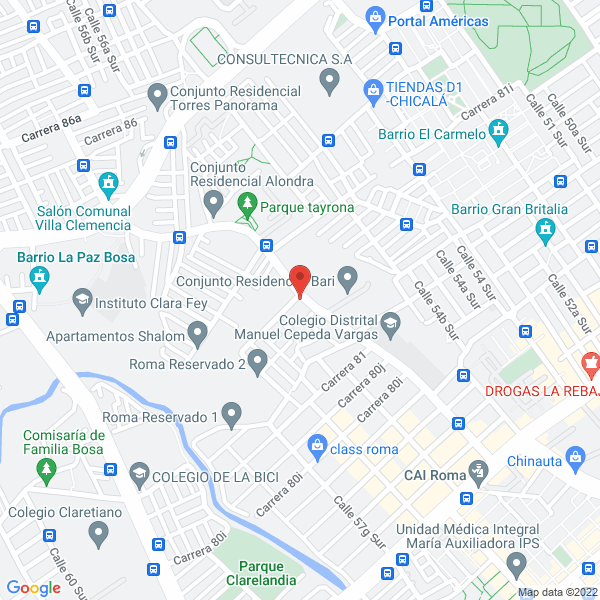 Mapa de Parqueadero Publico El Mulero
