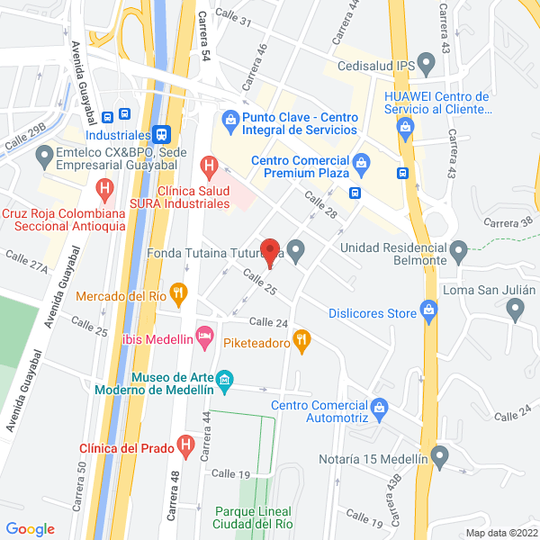 Mapa de Restaurante Colombia.