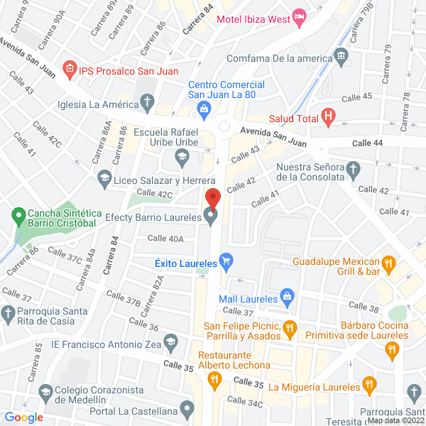 Mapa de Sastreria Mariela Echeverry