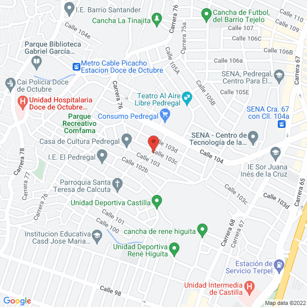 Mapa de Abastecemos Refrigerios M Y M