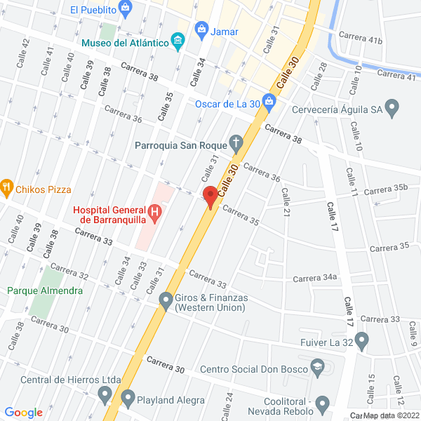 Map of Aceros Y Estructuras Yireth