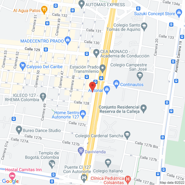 Mapa de Transportes Especiales De Bogotá S.A.