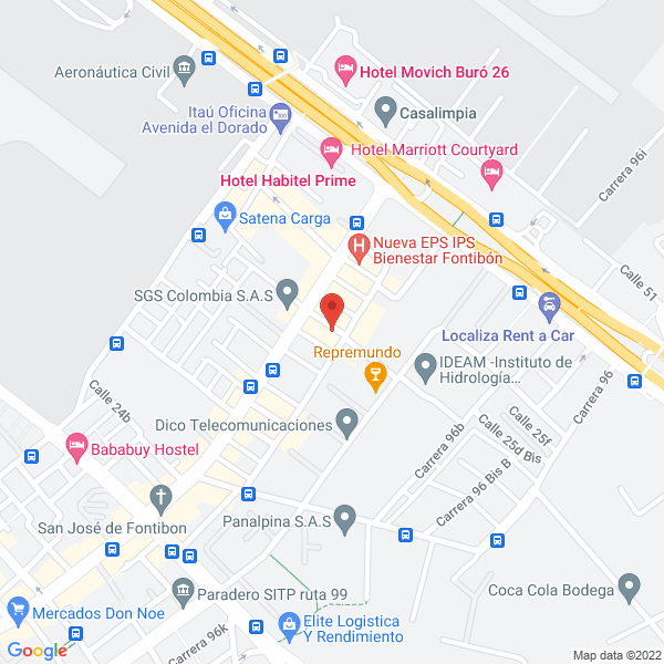 Mapa de Aeroreparaciones Ltda