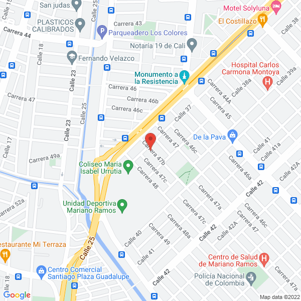 Mapa de Aditex Colombia
