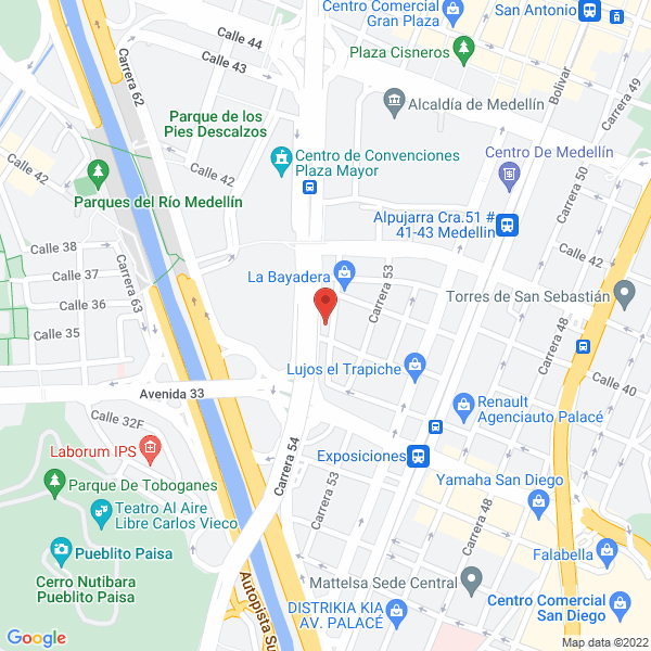 Mapa de Agromack Medellín