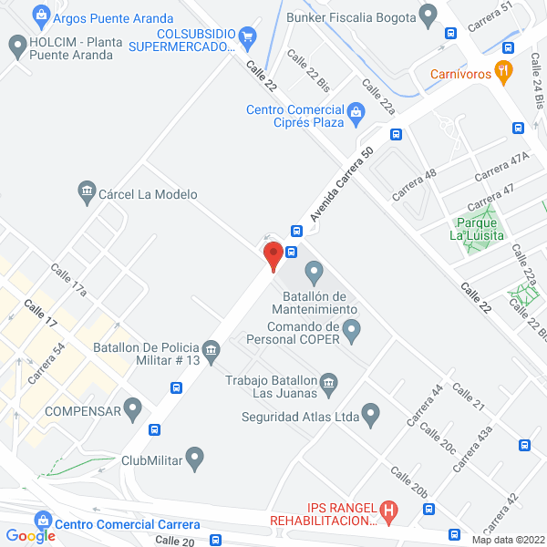 Mapa de Agencia Logística De Las Fuerzas Militares