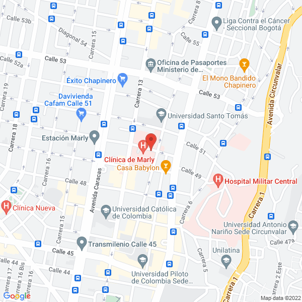 Mapa de Asociación Colombiana De Instrumentadores Quirúrgicos Profesionales Aciteq