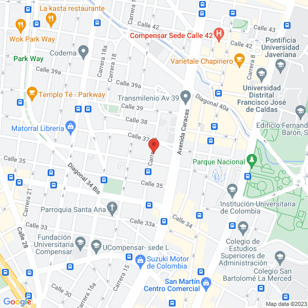 Mapa de Asociacion Colombiana Para El Intercambio Juvenil Cultural