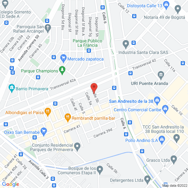 Mapa de Azahar Industria Metalmecánica S.A.S.