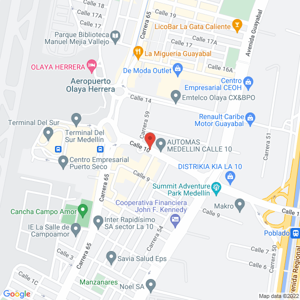 Mapa de Bodegas America De Antioquia S.A.S