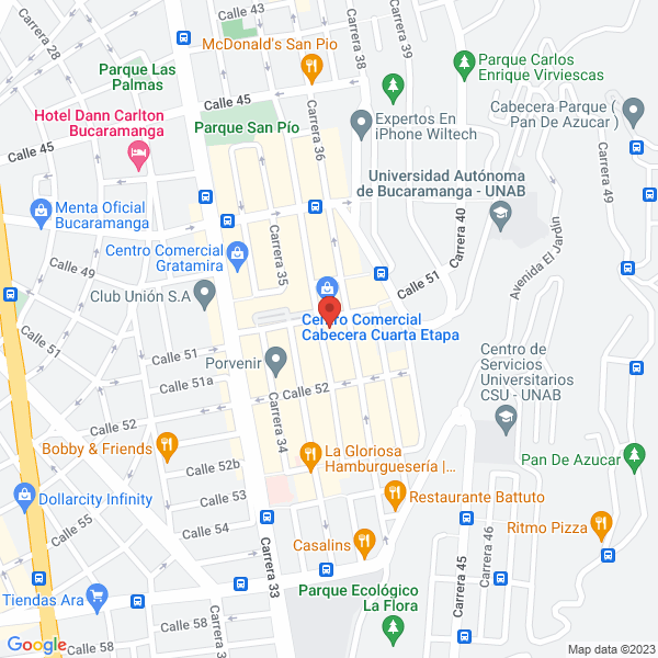 Map of Centro De Educación Musical De Bucaramanga