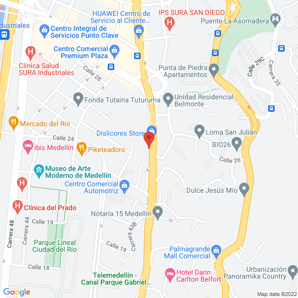 Mapa de Central De Servicos Nipon Llantas