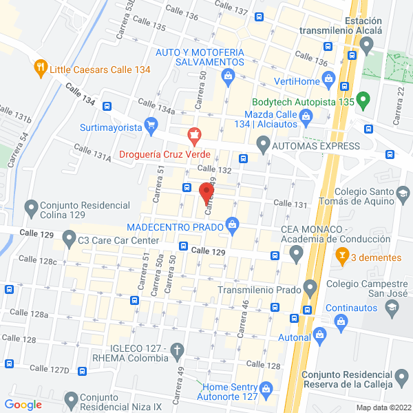 Mapa de Carnes Finas Guadalupe S.A.S.