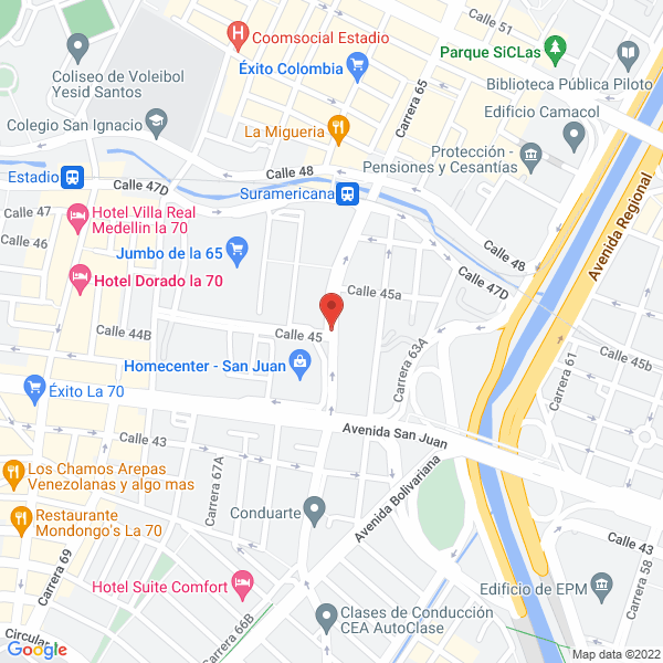 Mapa de Centro Inyección