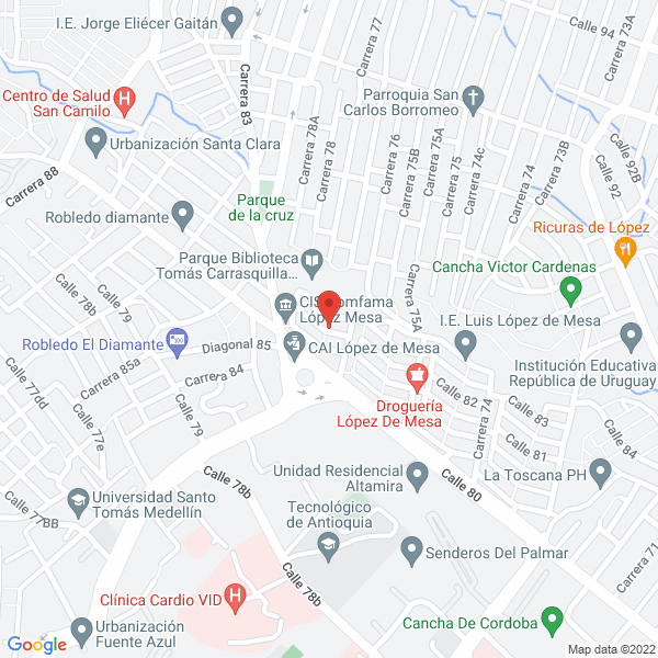 Mapa de Centro Educativo Pajarillos