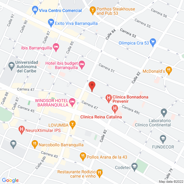 Map of Centro De Reumatología Y Ortopedia S.A.S.