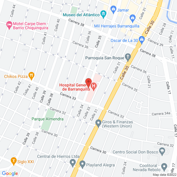 Map of Clinica San Joaquín