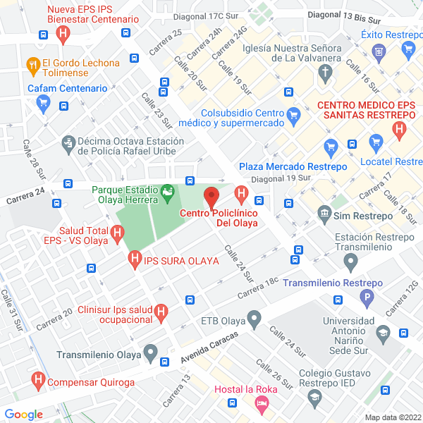 Mapa de Centro Médico Clínico Olaya