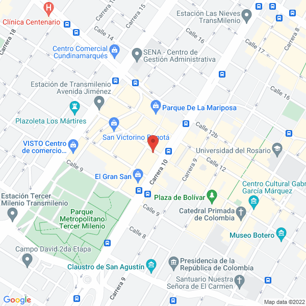 Mapa de Centro Empresarial Y Comercial San Victorino S.A.