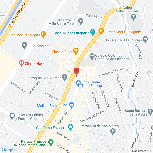 Mapa de Centro Integral Automotriz De Envigado