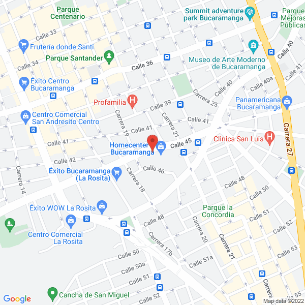 Map of Cocinas Integrales Fábrica La 45