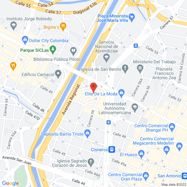 Mapa de Confecciones Freedom Medellín