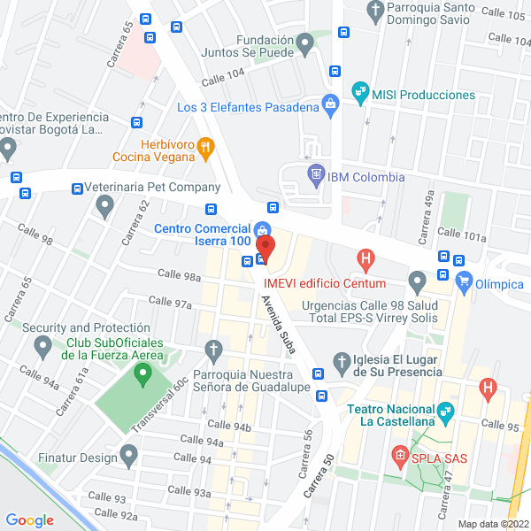 Mapa de Viajes Empresariales Y Turismo Por Colombia S.A. Colviajes S.A.