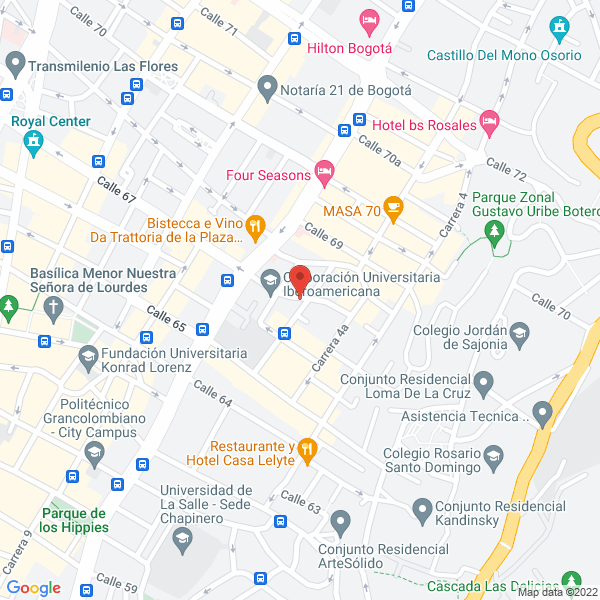 Mapa de Corporación Universitaria Iberoamericana