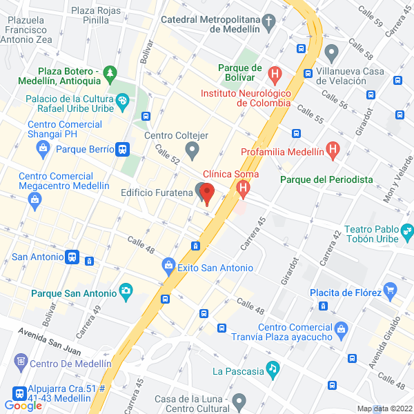 Mapa de Corporación Vida Justicia Y Paz Del Oriente Antioqueño
