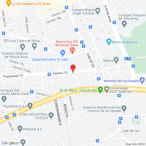 Mapa de Comercializadora Gastrotecnic Ltda