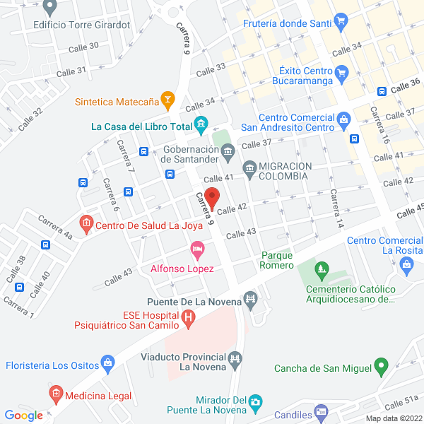 Map of Deportes Santander