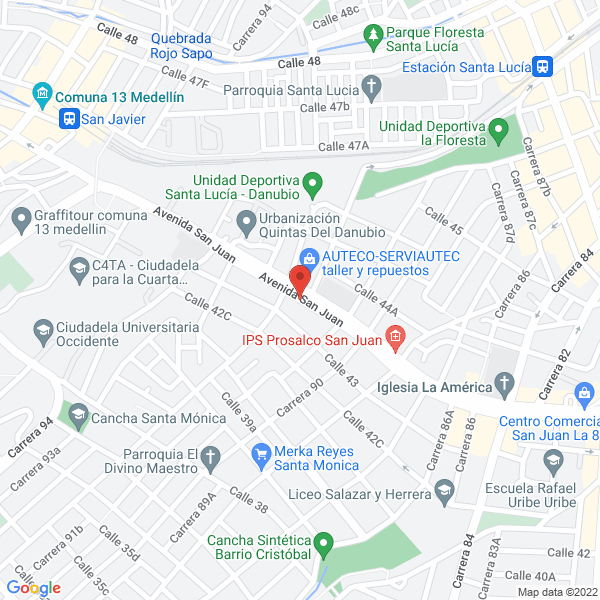 Mapa de Ferretería Occidente