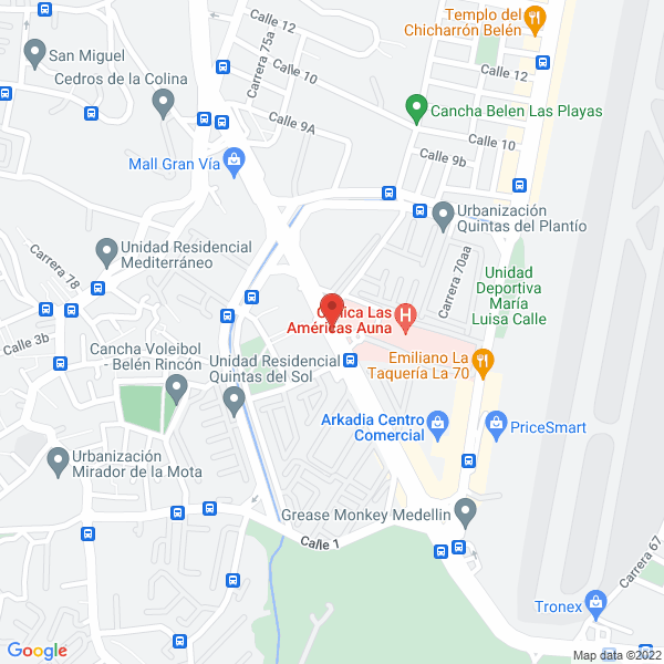 Mapa de Consultorio Podológico Andrea Garzón
