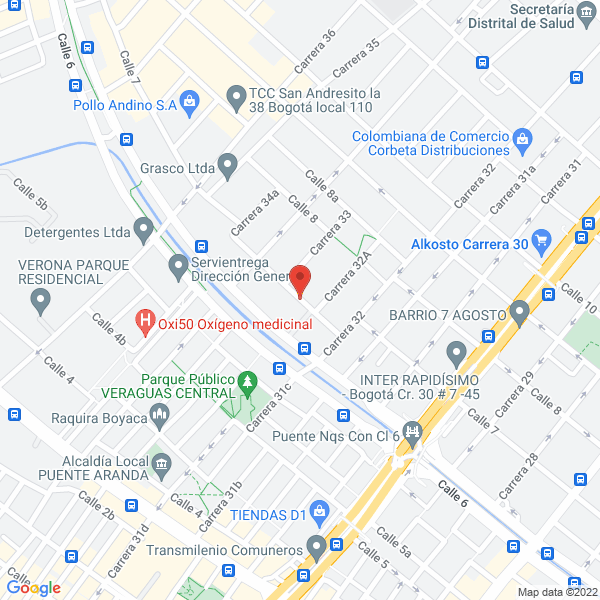 Mapa de Comercializadora G Y M S.A.S.