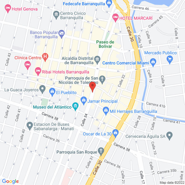 Map of Hotel Hispano Americano