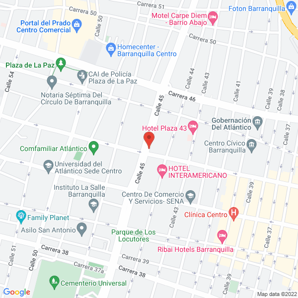 Map of Hotel Caribean Gold