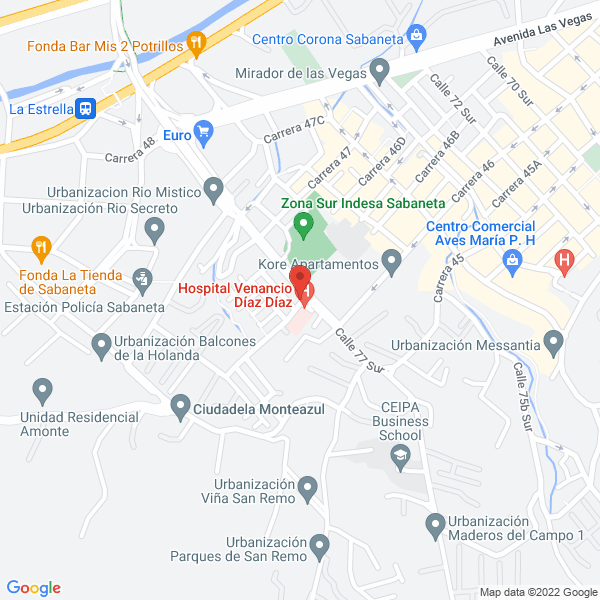 Mapa de Hospital Venacio Díaz Díaz