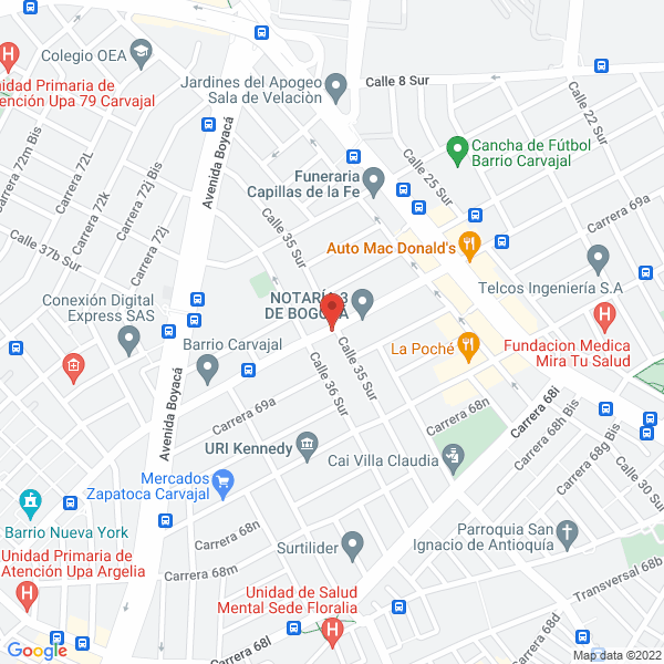 Mapa de Hierros Y Aceros La Roca S.A.S.
