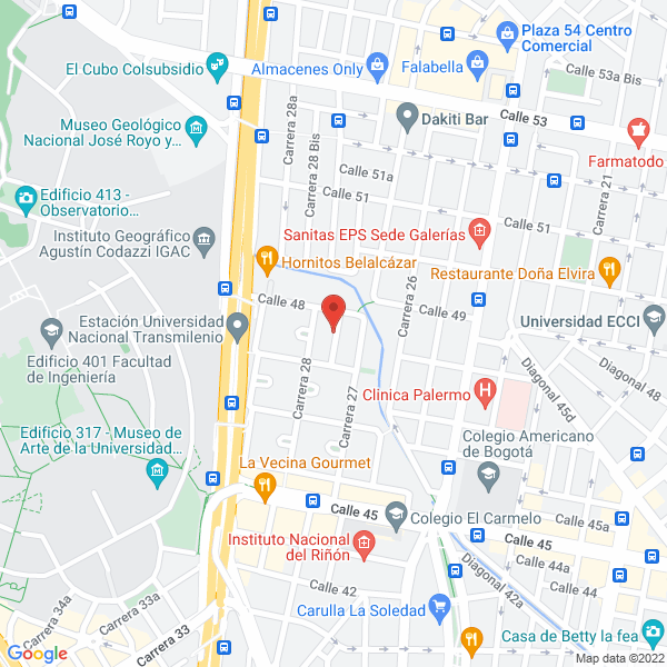 Mapa de Instituto Otorrinolaringológico De Bogotá Ltda.