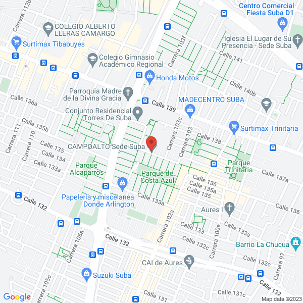 Mapa de Institución De Educación Superior Las Mercedes