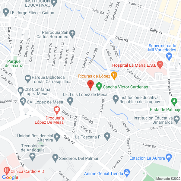 Mapa de Institución Educativa Alfonso López