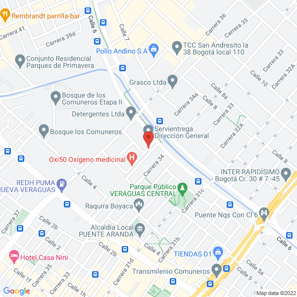 Mapa de Logistica Destinos Colombia
