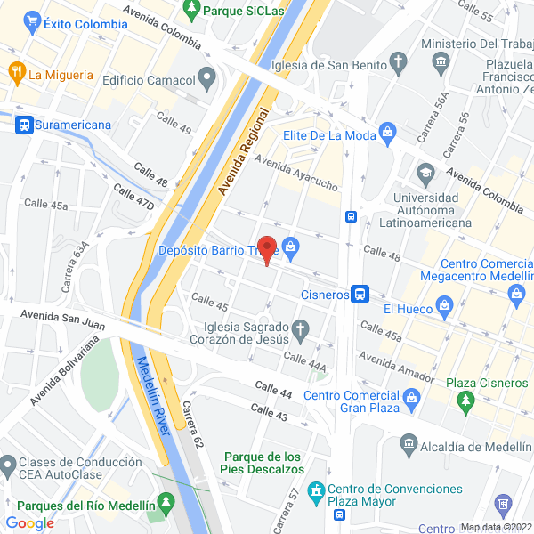 Mapa de Jc Repuestos Medellín