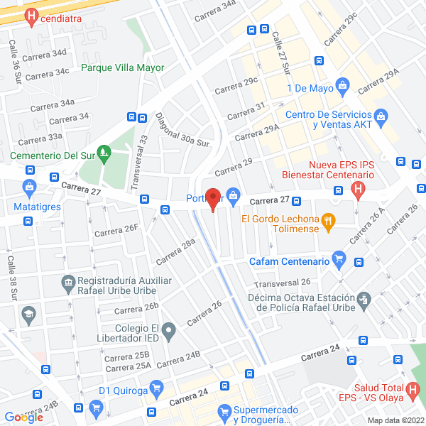 Mapa de José A. Rodríguez Y CIA. Ltda.