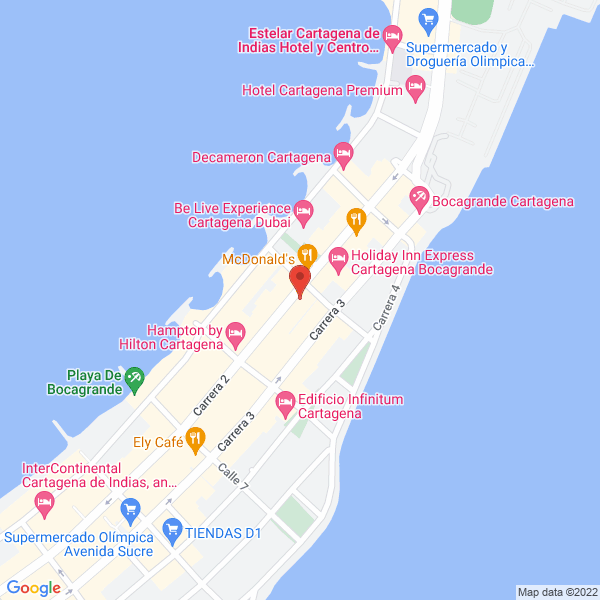 Map of Hotel San Martín Cartagena