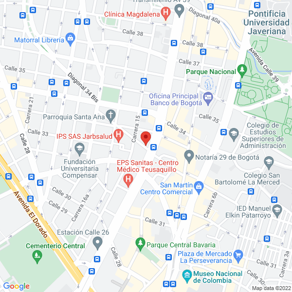 Mapa de Hotel Teusacá & Cía Ltda