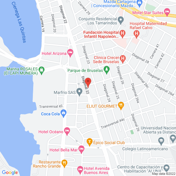 Map of Hotel Tropical Sun Cartagena
