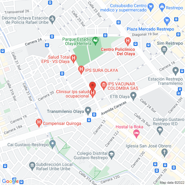 Mapa de Ortopédicos Alfa Y La Omega