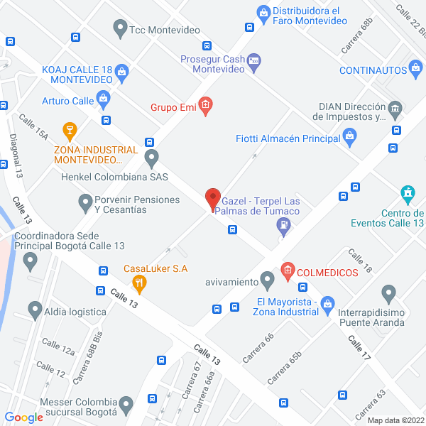 Mapa de Kellogg De Colombia S.A.