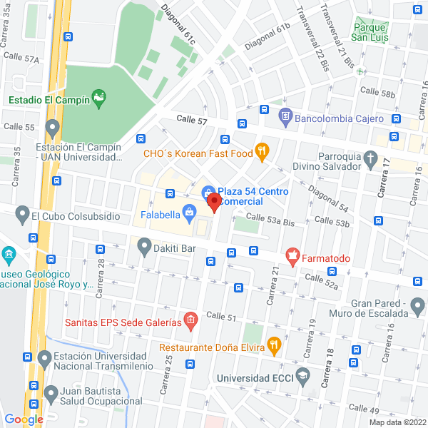 Mapa de Parqueadero Centro Comercial Plaza 54